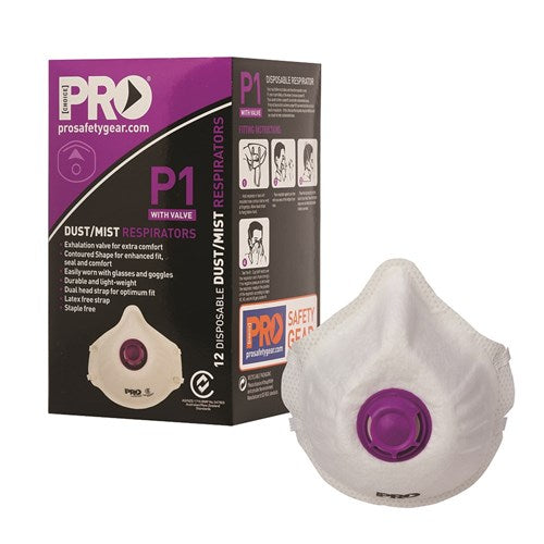 Dust Masks P1 Respirator with Valve PC315 Box of 12