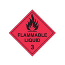 Flammable Liquid 3 Labels 270mm Metal Black