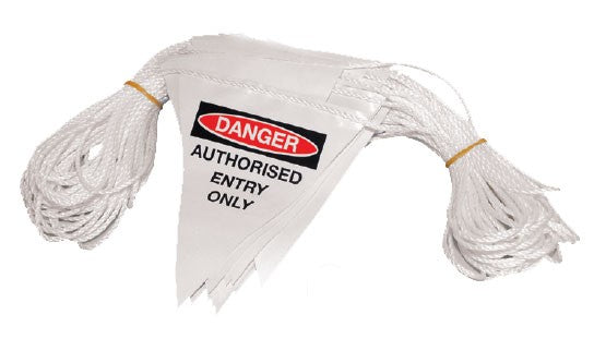 Danger Message Bunting - Authorised Entry Only