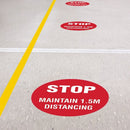 Floor & Carpet Marking Sign - Stop Maintain 1.5m Distancing