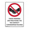 Prohibition Sign - These Premises Are Practicing The 'No Contact' Coronavirus Ruling