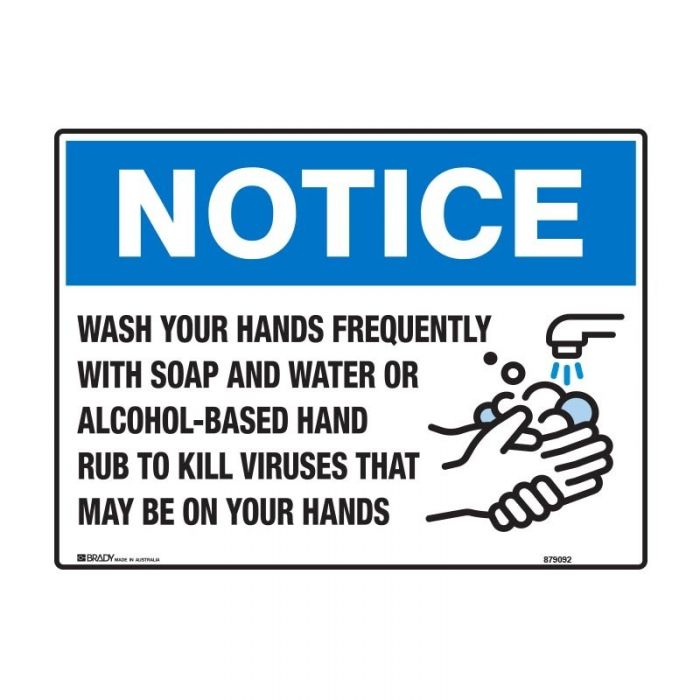 Notice Sign -Wash Your Hands Frequently